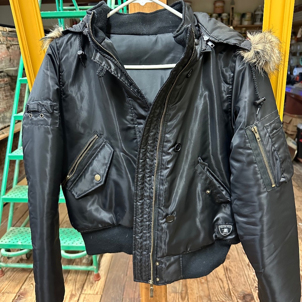 Bomber jacket with faux fur